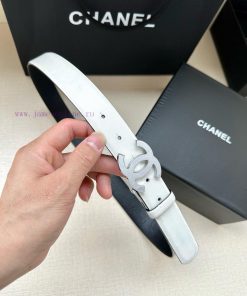Width 3.0cm CHANEL Rotating Double C Calfskin and Silver Gun Gold Metal Belt Multi Color Wom 2tfyuhtr