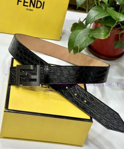 FENDL 40MM wide double-sided original calf leather with a single ruthenium palladium plated dwnwh453