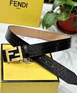FENDL 40MM wide double-sided original calf leather with a single ruthenium palladium plated mtwb28sj