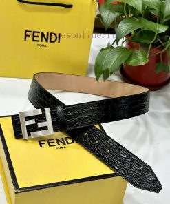 FENDL 40MM wide double-sided original calf leather with a single ruthenium palladium plated mj55gkgp