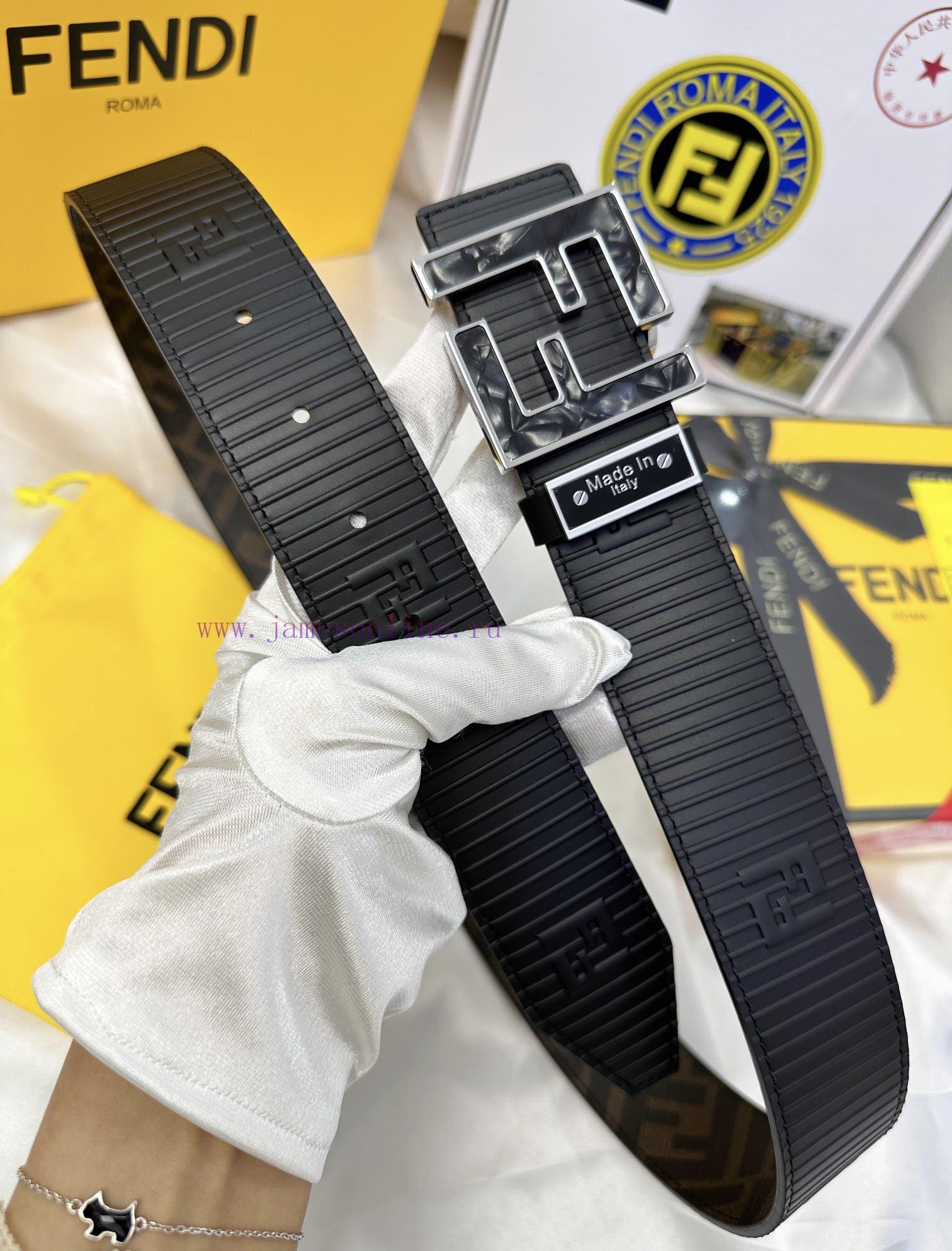 Belt FENDI Fendi ReproductionThe waistband is made of 100% cowhide, ensuring genuine leather nprqs8fc - Image 5