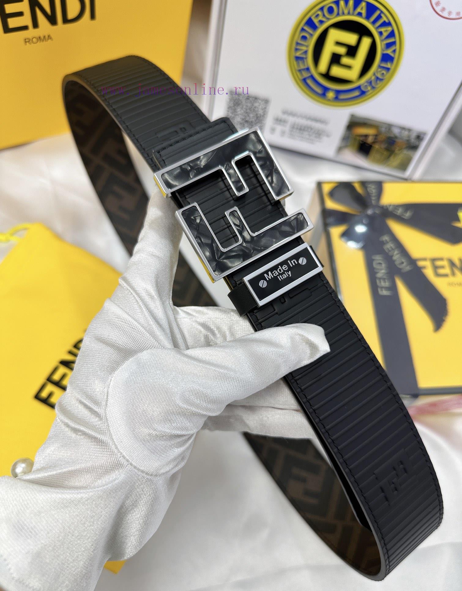 Belt FENDI Fendi ReproductionThe waistband is made of 100% cowhide, ensuring genuine leather nprqs8fc - Image 15