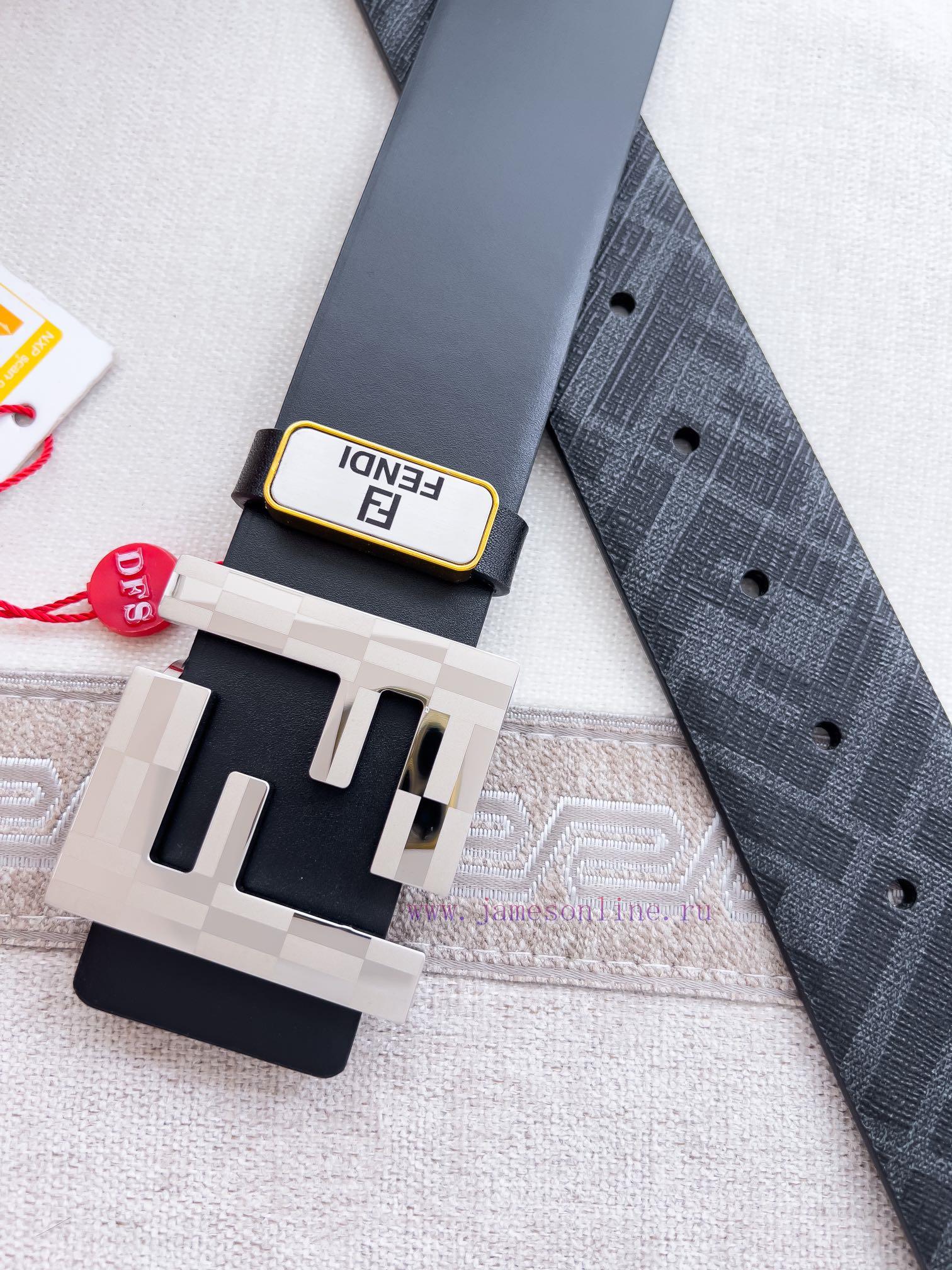 Fendi FENDI ️ Belt and beltBuckle, original classic pure copper boutique letter buckle, phot h22d60xo - Image 7