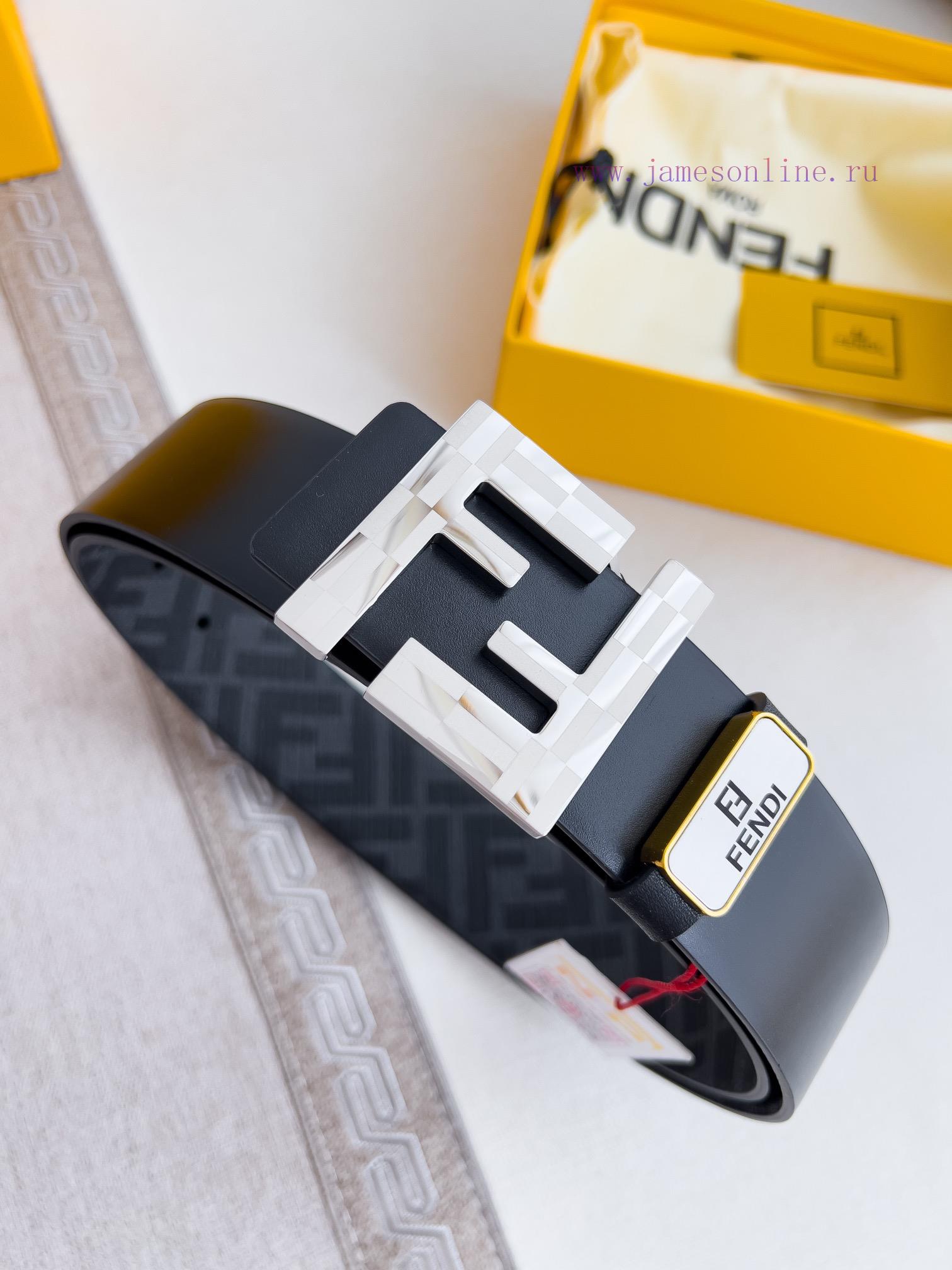 Fendi FENDI ️ Belt and beltBuckle, original classic pure copper boutique letter buckle, phot h22d60xo - Image 9