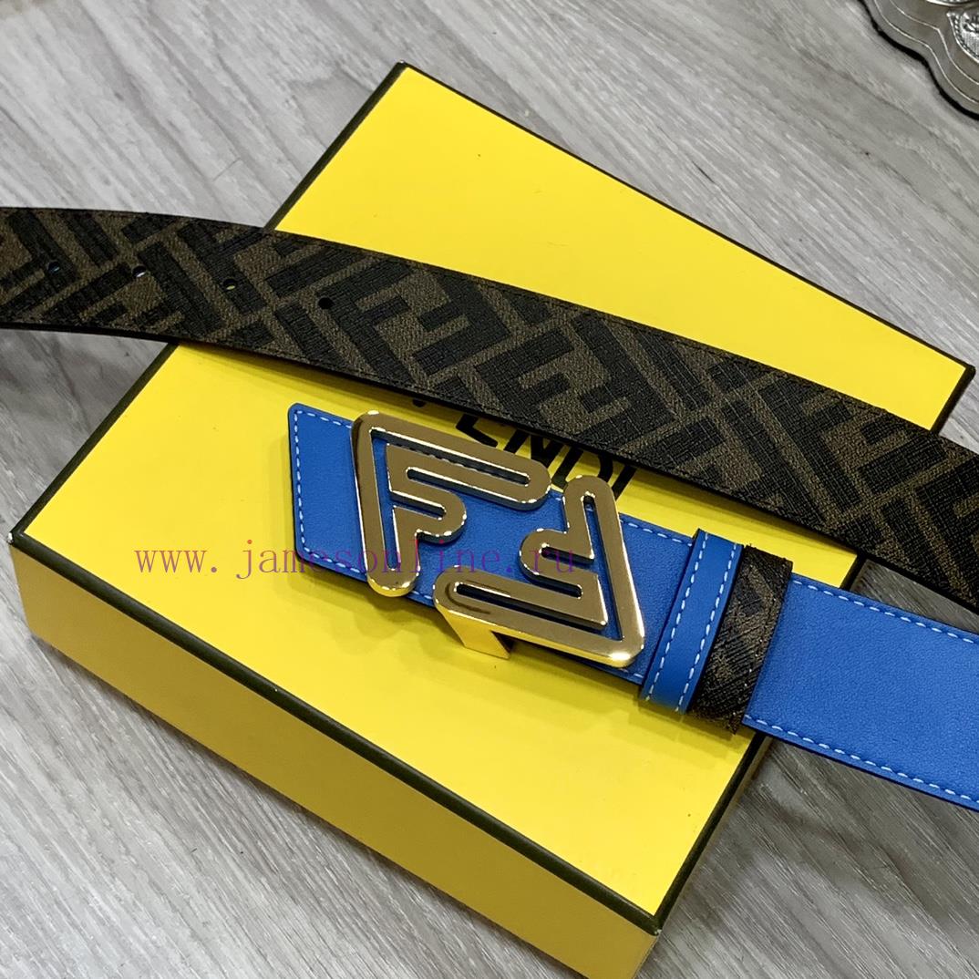 FENDI style with width of 4.0CM, double ring front and back waist belt, FF nail buckle, dual 19l5uxoi - Image 3
