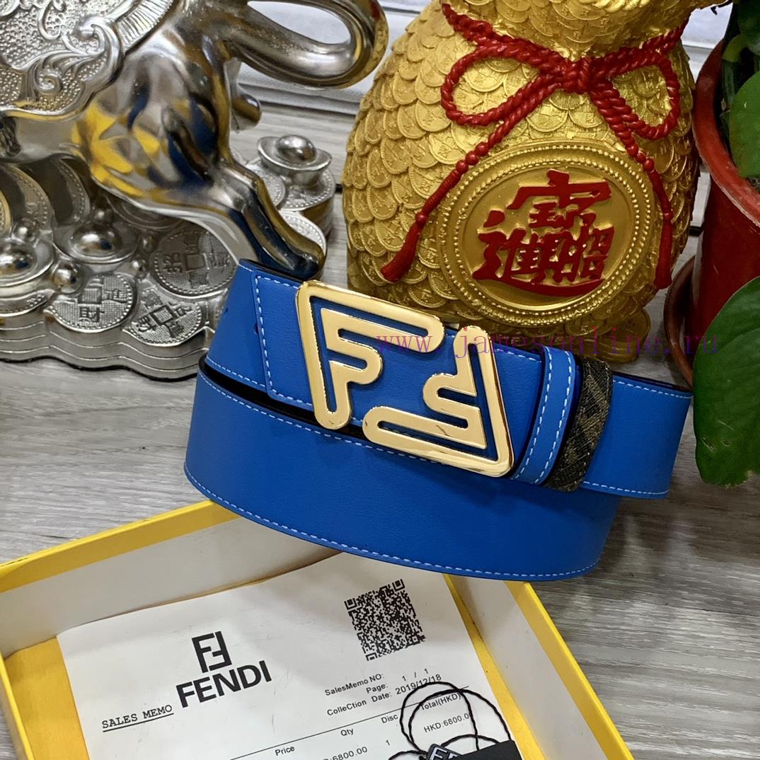 FENDI style with width of 4.0CM, double ring front and back waist belt, FF nail buckle, dual 19l5uxoi - Image 6