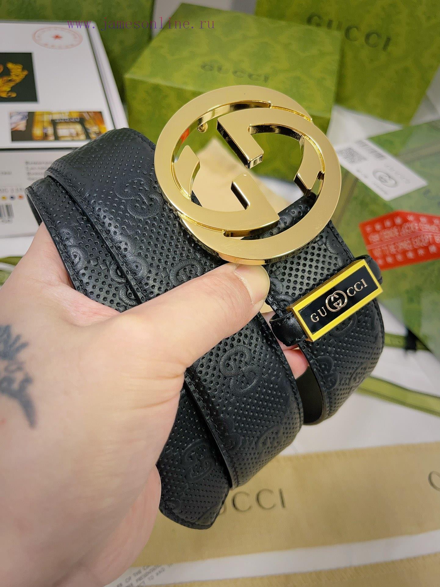 Belt Gucci Gucci️Belt made of 100% head layer cowhide, guaranteed genuine leather, 24k pure 412gd00z