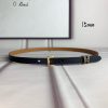 Herm è s Women's Needle Buckle Belt Imported Head Layer Leather Black Palm Pattern Face with 9bdxykf6