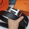 HERMES. HermesOstrich leather pattern men's leather belt with a width of 3.8cm. The belt bod oa4p7cx5