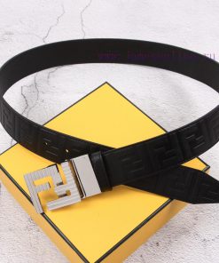 FENDL/Fendi 38MM wide logo design, original double F-tail clip rotating buckle, imported ori lp3y1spm