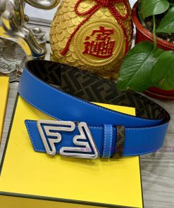 FENDI style with width of 4.0CM, double ring front and back waist belt, FF nail buckle, dual ey92xg4p