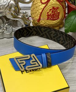 FENDI style with width of 4.0CM, double ring front and back waist belt, FF nail buckle, dual xu00e83x