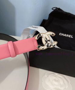 Chanel 𝗖𝗛𝗔𝗡𝗘𝗟 Double sided top layer calf leather belt, width 3.0cm, Euro size 75-100 ti224j3e
