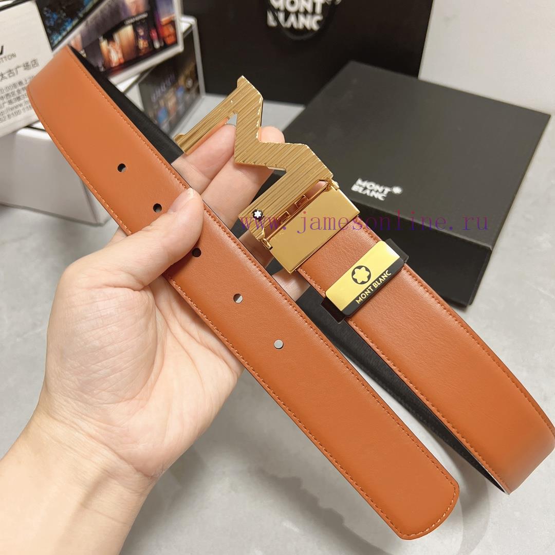 MontblancMaterial: Leather Belt with 100% Head Layer. The leather belt is guaranteed to be g y53t9wuc - Image 8