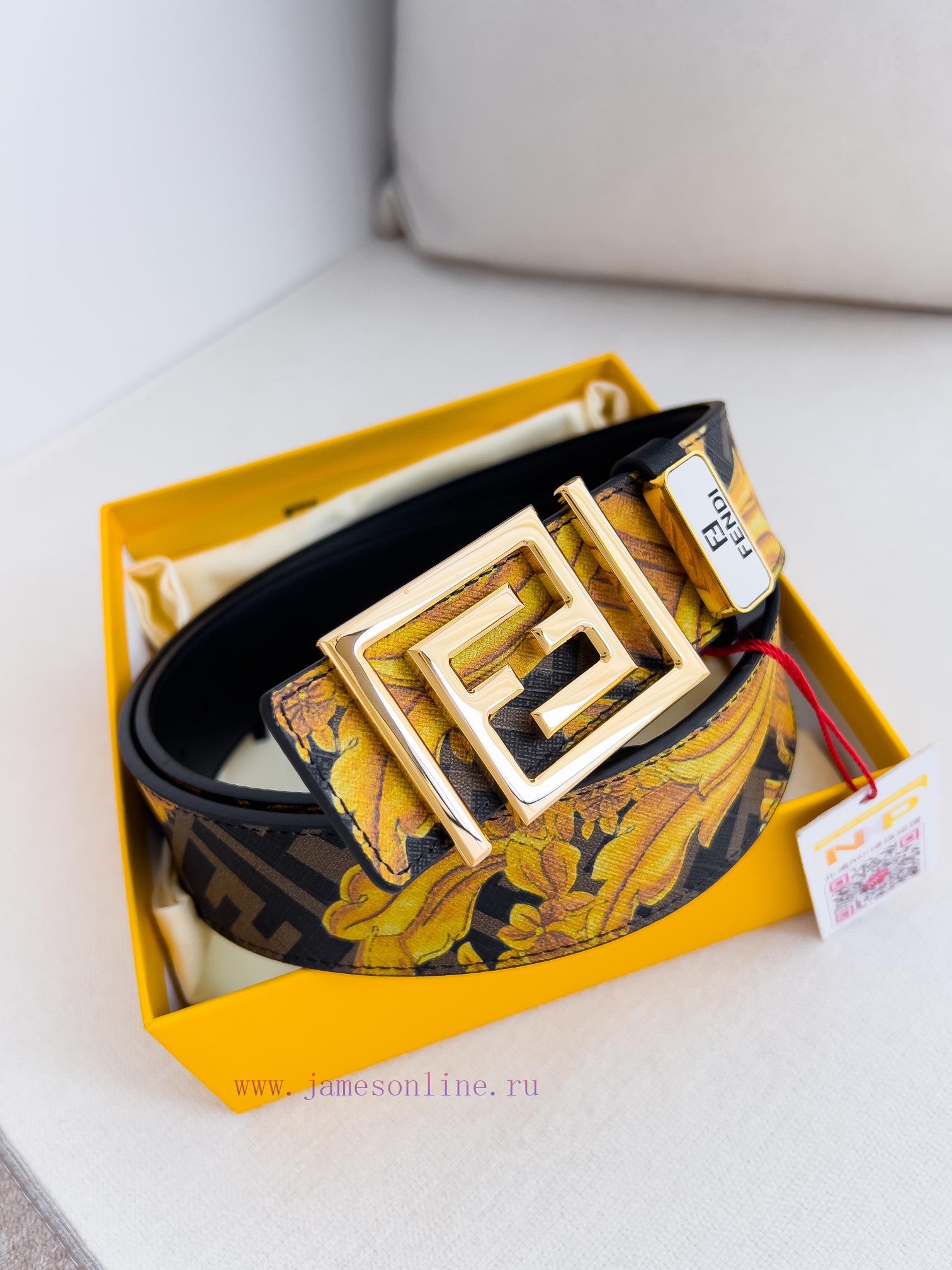 Fendi FENDI ️ Belt and beltBuckle, original classic pure copper boutique letter buckle, phot imoxiit1 - Image 2