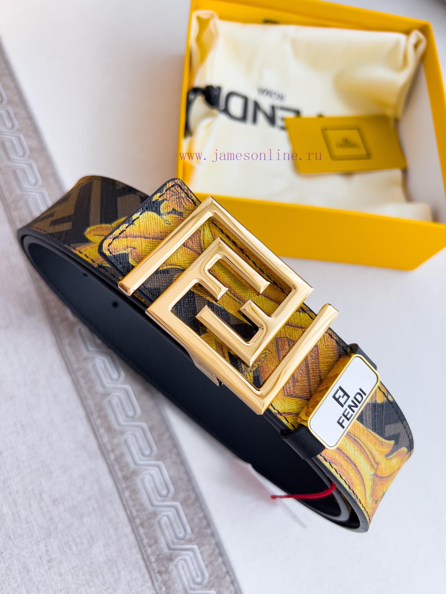 Fendi FENDI ️ Belt and beltBuckle, original classic pure copper boutique letter buckle, phot imoxiit1 - Image 3