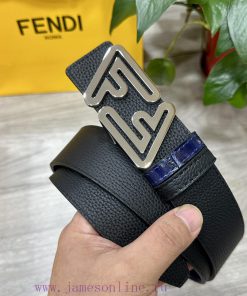 FENDL 40MM wide double-sided original calf leather with a single ruthenium palladium plated afposg2i