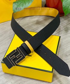 ️FENDL 40MM wide double-sided original calf leather with a single ruthenium palladium plated l9u83h9k