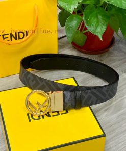 FENDI/Fendi wide 35mm imported double-sided cowhide with original pure copper tail clip, pro ifchjs8r