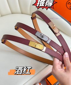 Hermes Women's BeltFull set of 1.8mm women's Kelly original imported leather K gold/platinum huoaw72g