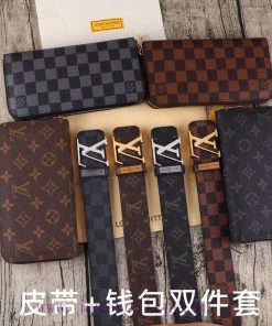 LV. Yilu Weideng Double Piece SetWooden box, belt+wallet, two-piece setGrade: Italian import 19bf3b3h