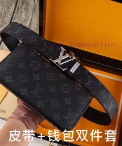 LV. Yilu Weideng Double Piece SetWooden box, belt+wallet, two-piece setGrade: Italian import 7f878ag5