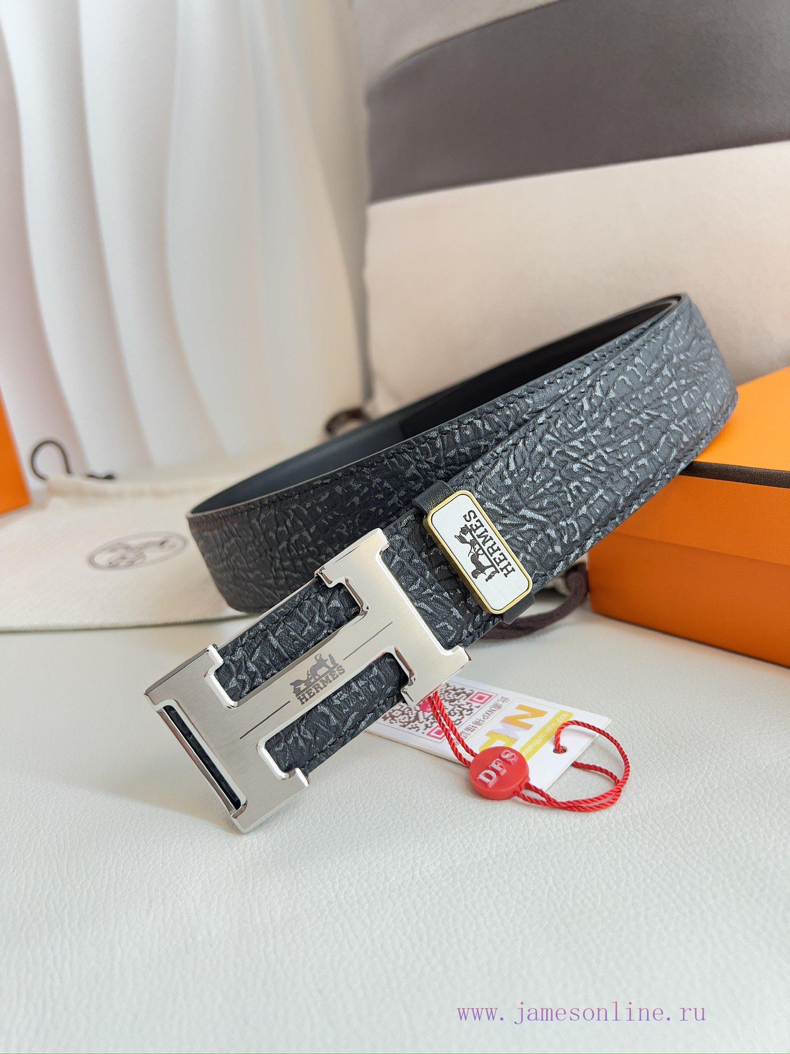 Hermes Hermes waist beltHanging buckle, classic pure steel material buckle head, double-side wxn171cr - Image 2