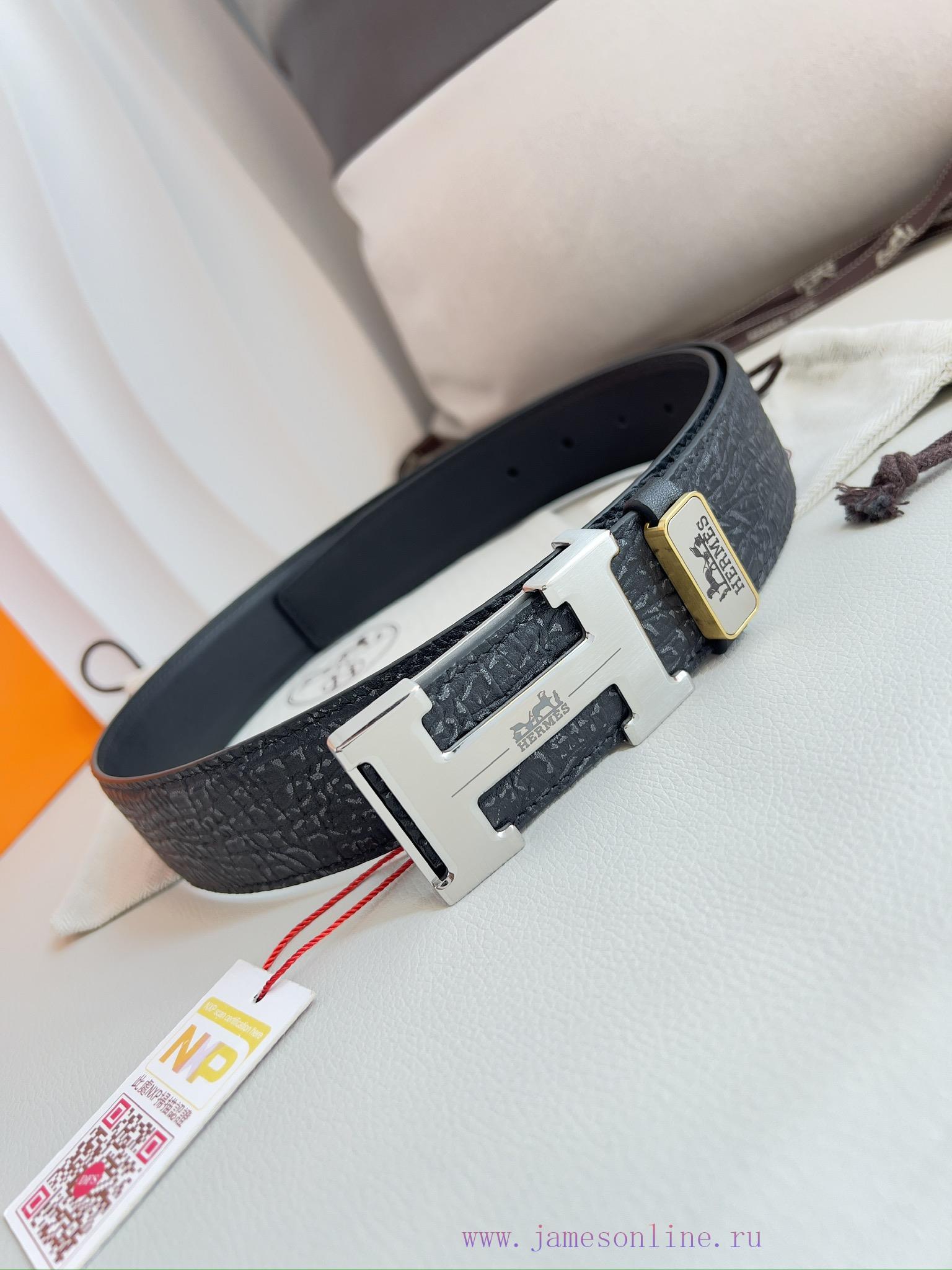 Hermes Hermes waist beltHanging buckle, classic pure steel material buckle head, double-side wxn171cr - Image 3
