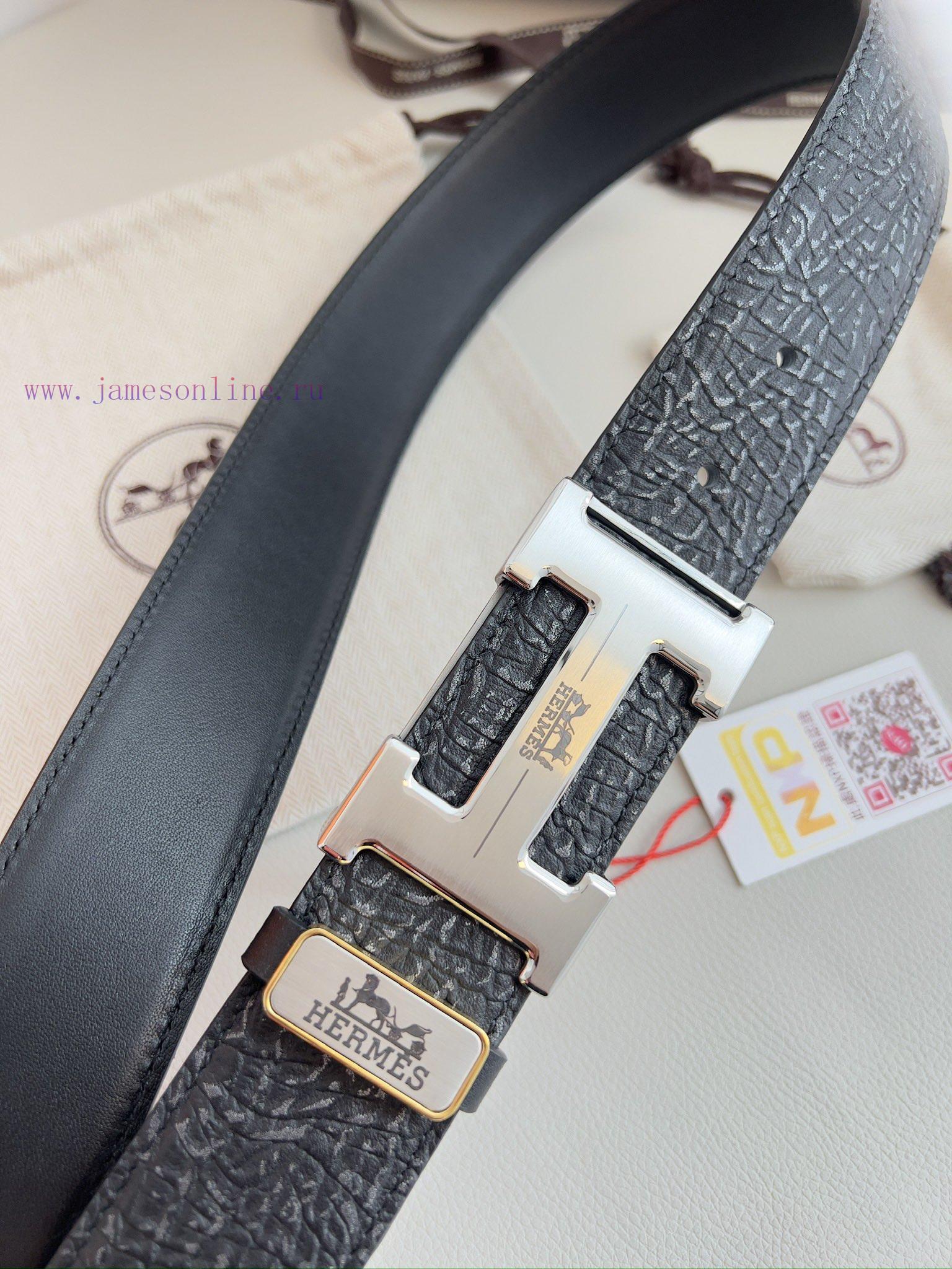 Hermes Hermes waist beltHanging buckle, classic pure steel material buckle head, double-side wxn171cr - Image 5