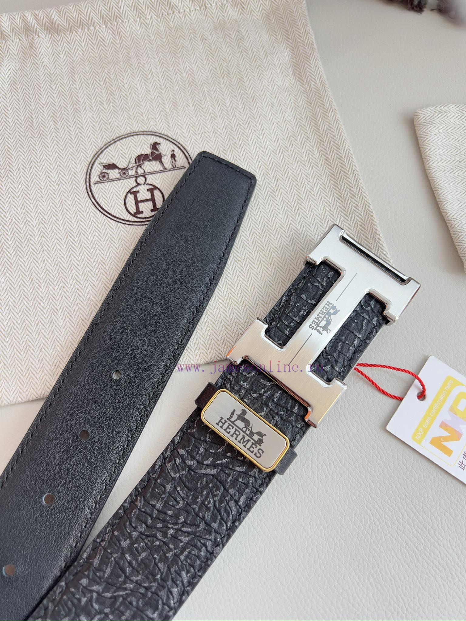 Hermes Hermes waist beltHanging buckle, classic pure steel material buckle head, double-side wxn171cr - Image 7