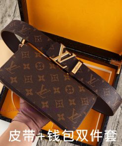 LV. Yiluweideng two-piece setWooden box, belt+wallet, two-piece setGrade: Italian imported 1 x7eo4tyv