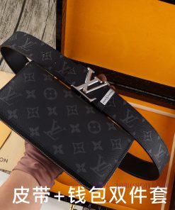 LV. Yiluweideng two-piece setWooden box, belt+wallet, two-piece setGrade: Italian imported 1 3lbvs8il