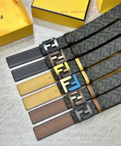 FENDI FendiFull set of the same width 4.0CM double ring front and back waist belt FF nail bu w9qfq0dj