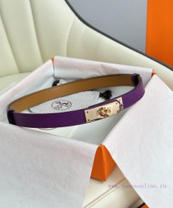 Hermes Women's BeltFull set of 1.8mm women's Kelly original imported leather K gold/platinum ewb3cbcj