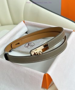 Hermes Women's BeltFull set of 1.8mm women's Kelly original imported leather K gold/platinum yx6xqg3w