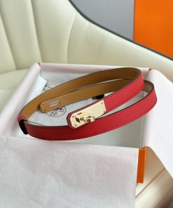 Hermes Women's BeltFull set of 1.8mm women's Kelly original imported leather K gold/platinum lt6iywza