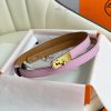 Hermes Women's BeltFull set of 1.8mm women's Kelly original imported leather K gold/platinum x3204d09