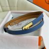 Hermes Women's BeltFull set of 1.8mm women's Kelly original imported leather K gold/platinum 8ckn5uai