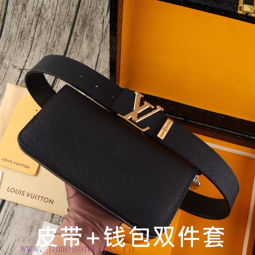 LV. Yiluweideng two-piece setWooden box, belt+wallet, two-piece setGrade: Imported 100% top oix78zba