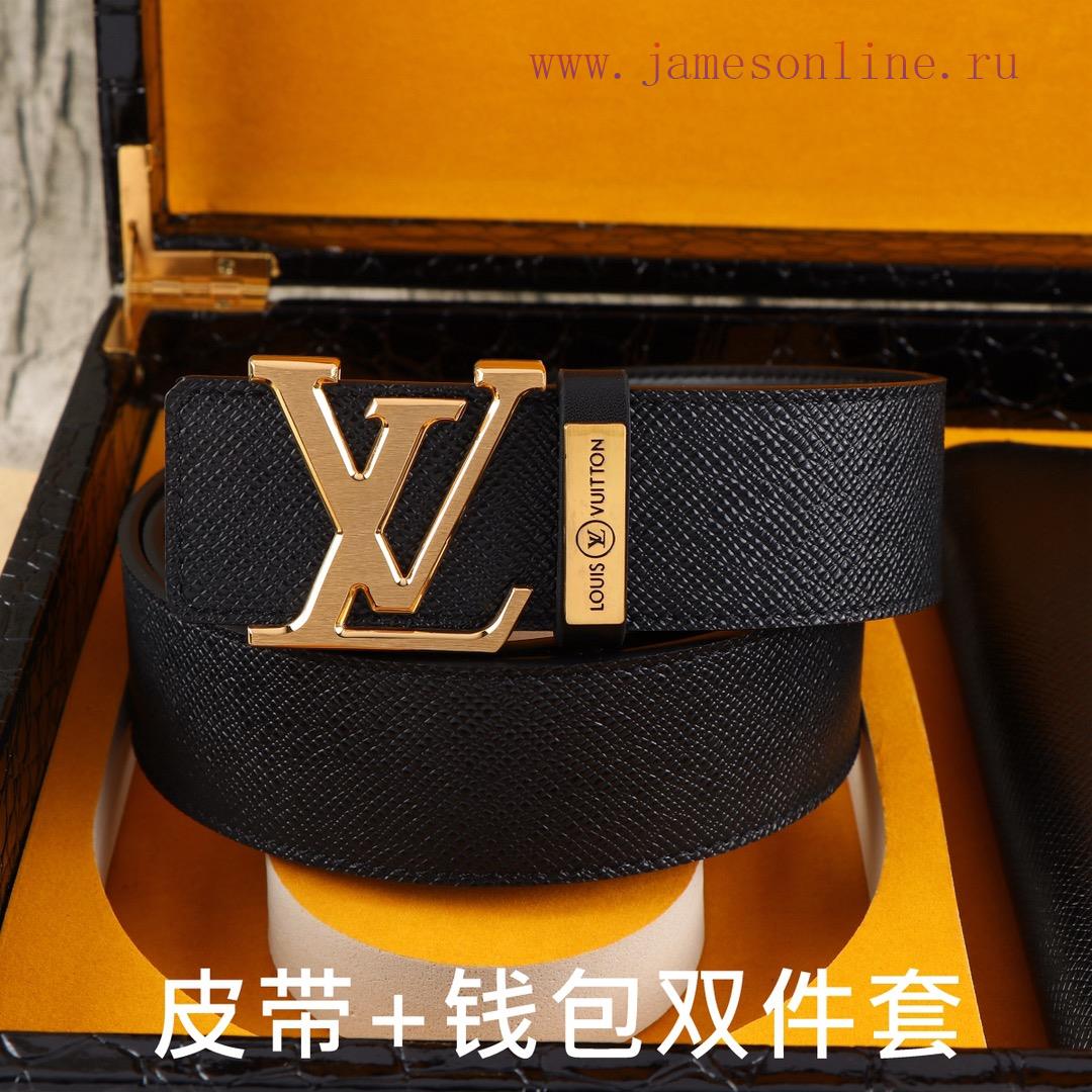 LV. Yiluweideng two-piece setWooden box, belt+wallet, two-piece setGrade: Imported 100% top oix78zba - Image 4