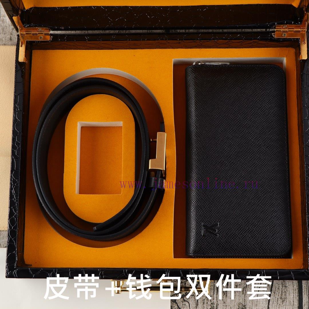 LV. Yiluweideng two-piece setWooden box, belt+wallet, two-piece setGrade: Imported 100% top oix78zba - Image 9