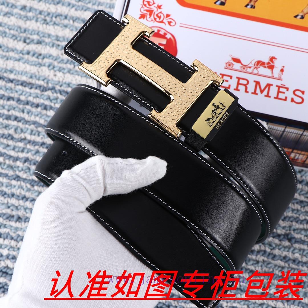Men's belt HermesMen's leather belt is made of 100% head layer cowhide, ensuring that the 24 8aad7d2b - Image 2