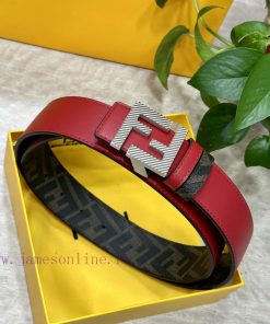FENDI style, width 4.0CM, double ring front and back waist belt with F button buckle, big re dbo6dc7y