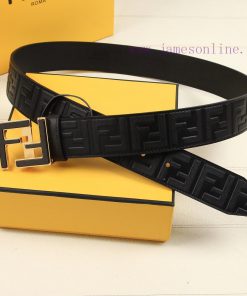 FENDI's 40MM wide logo design with a wide belt, original double-sided FF buckle, imported or 7dgix4cb