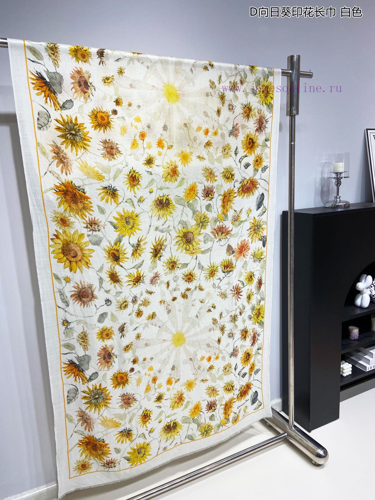 New Dior Cashmere Scarf D Sunflower Printed Scarf for VIP Recommendation: Be sure to start qewb1rlcq - Image 4