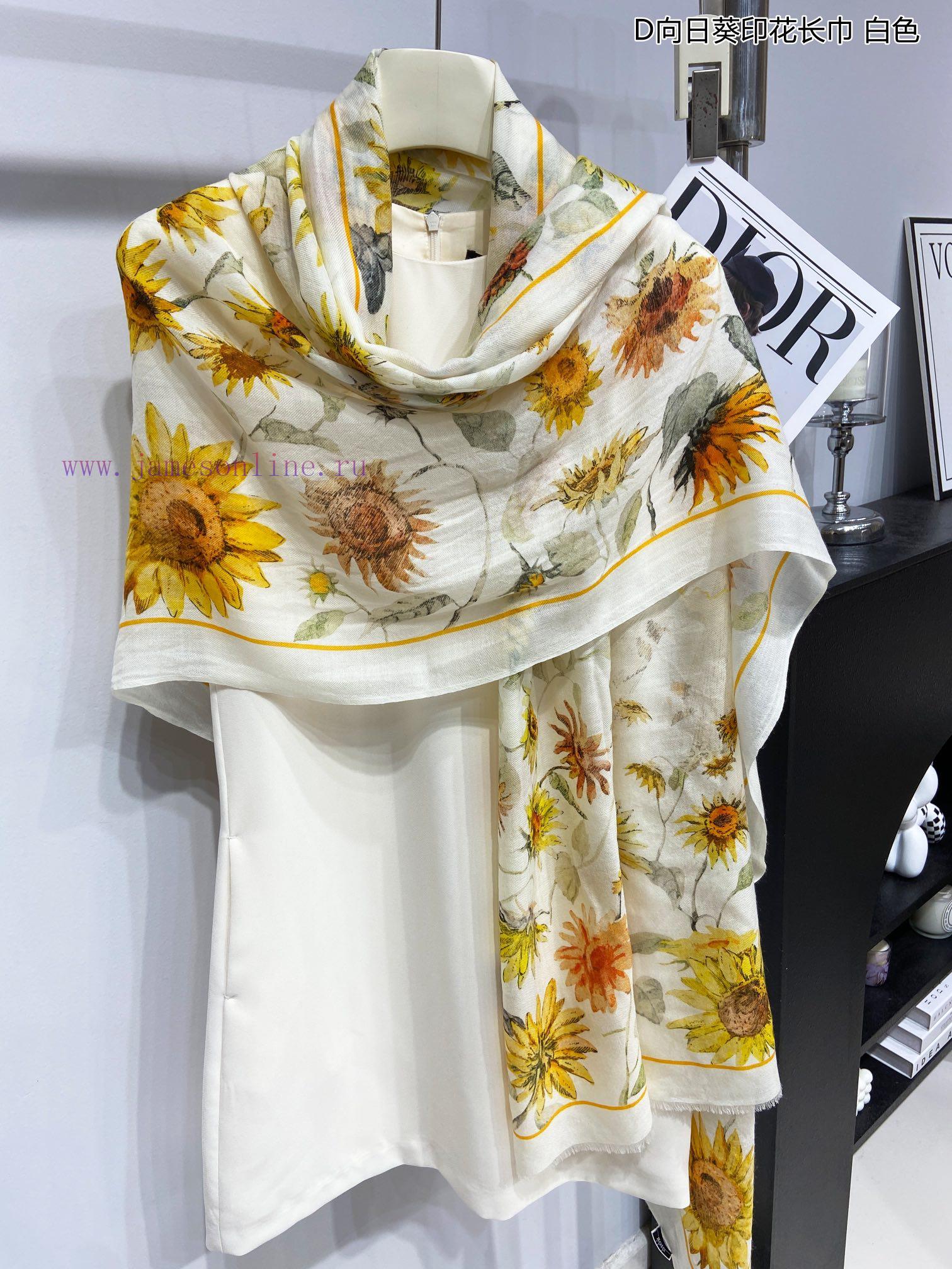 New Dior Cashmere Scarf D Sunflower Printed Scarf for VIP Recommendation: Be sure to start qewb1rlcq - Image 24