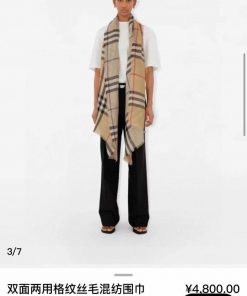 BBR double-sided dual-purpose plaid silk wool blended scarf productSilk wool blend scarf, liponwszo2