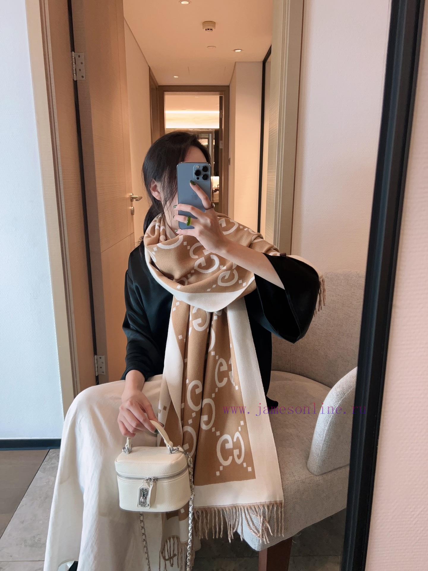 Customized purchasing grade latest double-sided dual-use scarf, GG logo, as Gucci's represendo81ur61 - Image 4