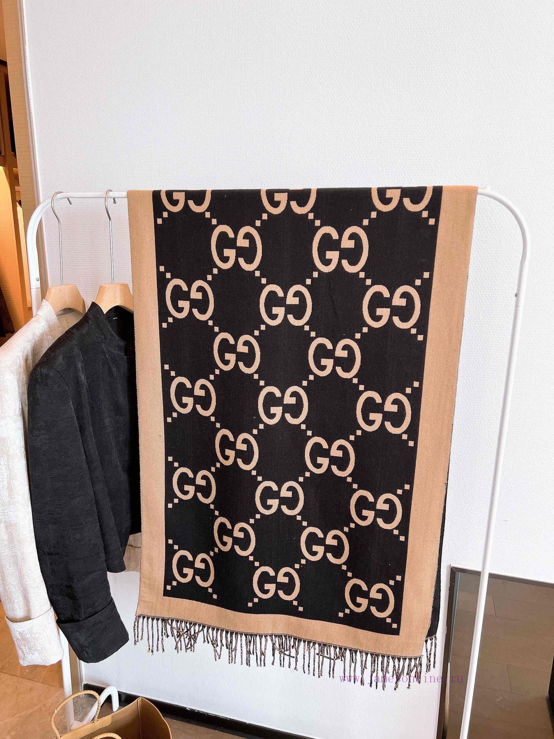 Customized purchasing grade latest double-sided dual-use scarf, GG logo, as Gucci's represendo81ur61 - Image 9