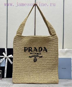 Prada's new Lafite straw woven tote and large shoulder strap crossbody bag 1BG182 in apricotwnz1198s
